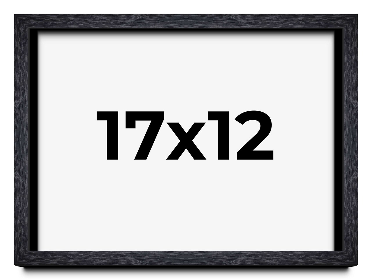 17x12 Shadow Box 1" Depth Black Picture Frame - UV Acrylic, Backing, Hanging Hardware